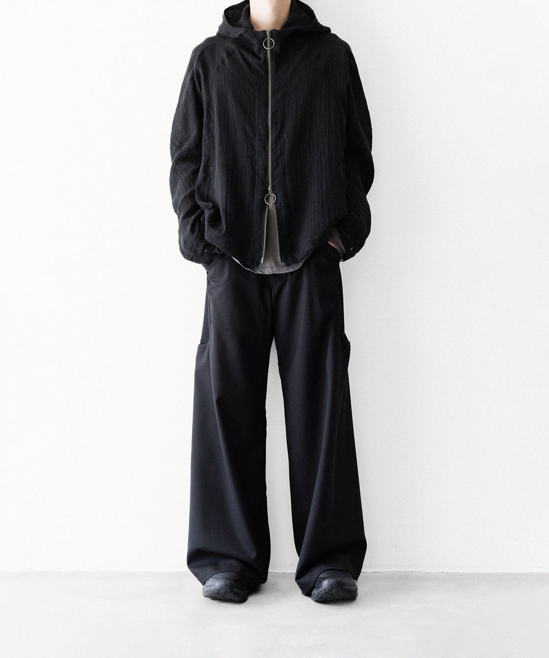 OPPOSE DUALITY オポーズデュアリティのSHORT PARKA LINENのBLACK 公式通販サイトsession福岡セレクトショップ