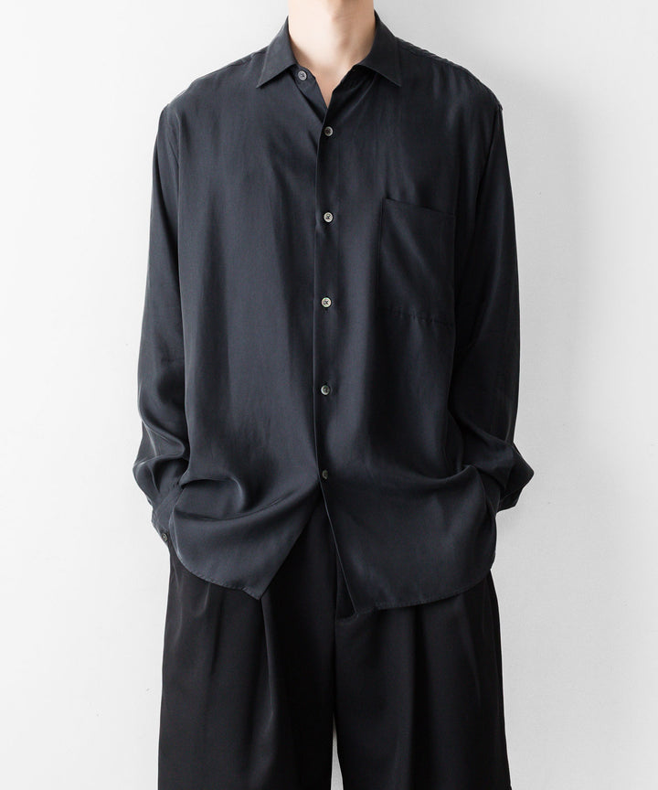 ssstein(シュタイン)のCUPRO TWILL OVERSIZED LS SHIRT - BLACKの公式通販サイトsession福岡セレクトショップ