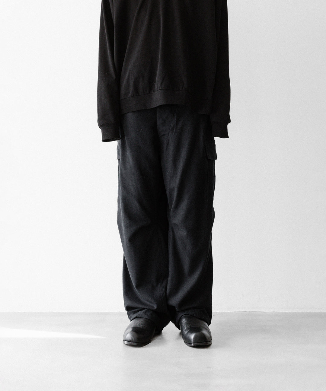 INTÉRIM インテリムのSILK NOIL JANGLE FATIGUE TROUSERのBLACK 公式通販サイトsession福岡セレクトショップ