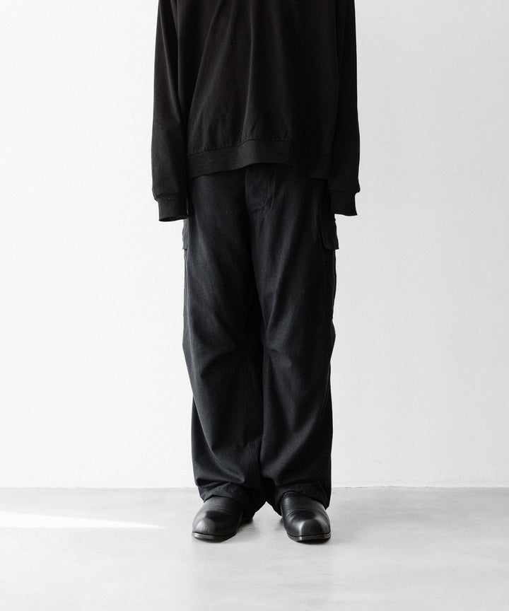 INTÉRIM インテリムのSILK NOIL JANGLE FATIGUE TROUSERのBLACK 公式通販サイトsession福岡セレクトショップ