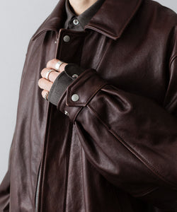 ssstein / シュタイン】COW LEATHER VINTAGE ZIP JACKET - BROWN