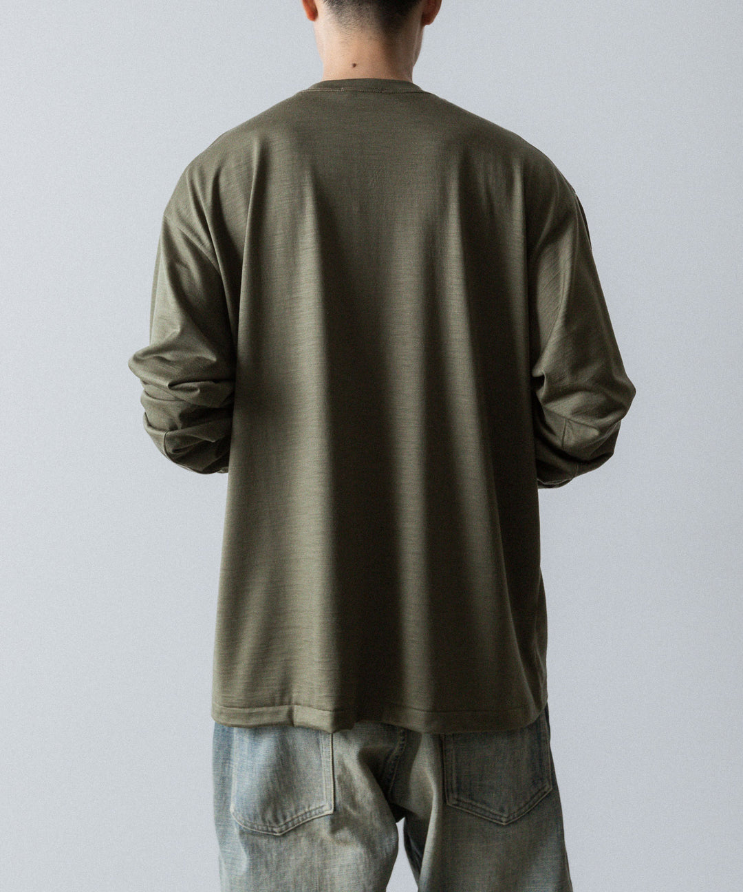 【INTÉRIM】    EXTRA FINE MERINO WOOL JERSEY L/S TEE - SAGE