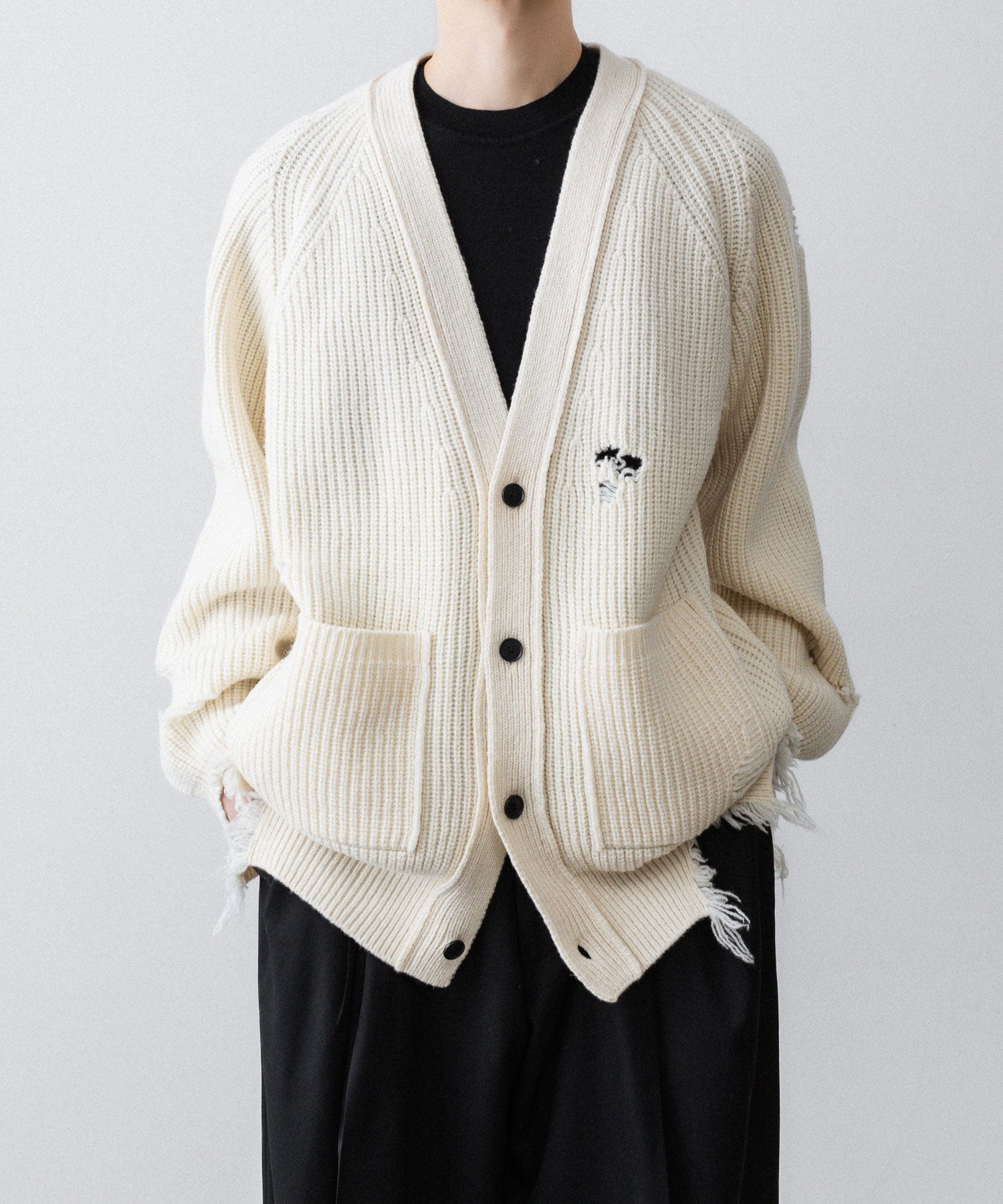 ssstein / シュタイン】MILLED DAMAGE KNIT CARDIGAN - OFF | 公式通販