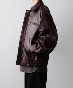 ssstein / シュタイン】COW LEATHER VINTAGE ZIP JACKET - BROWN
