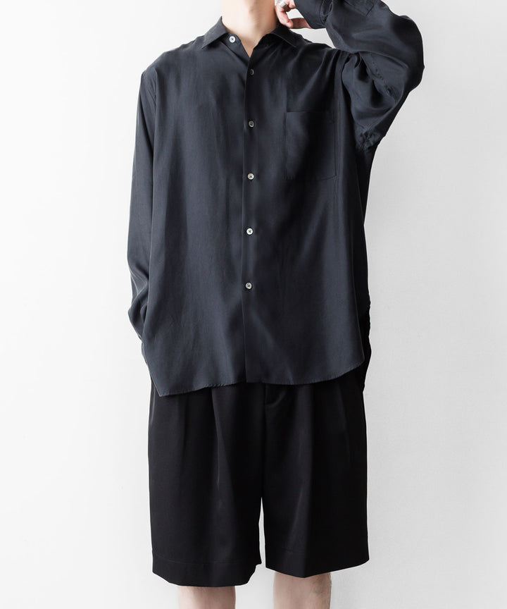 ssstein(シュタイン)のCUPRO TWILL OVERSIZED LS SHIRT - BLACKの公式通販サイトsession福岡セレクトショップ
