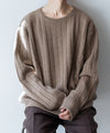 【INTÉRIM】NATURAL BROWN NEEDLE CREW SWEATER - NAT.BROWN