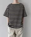 【INTÉRIM】HYPER BIG SUVIN GIZA BASQUE BORDER H/S SHIRT - BLACK×OFF