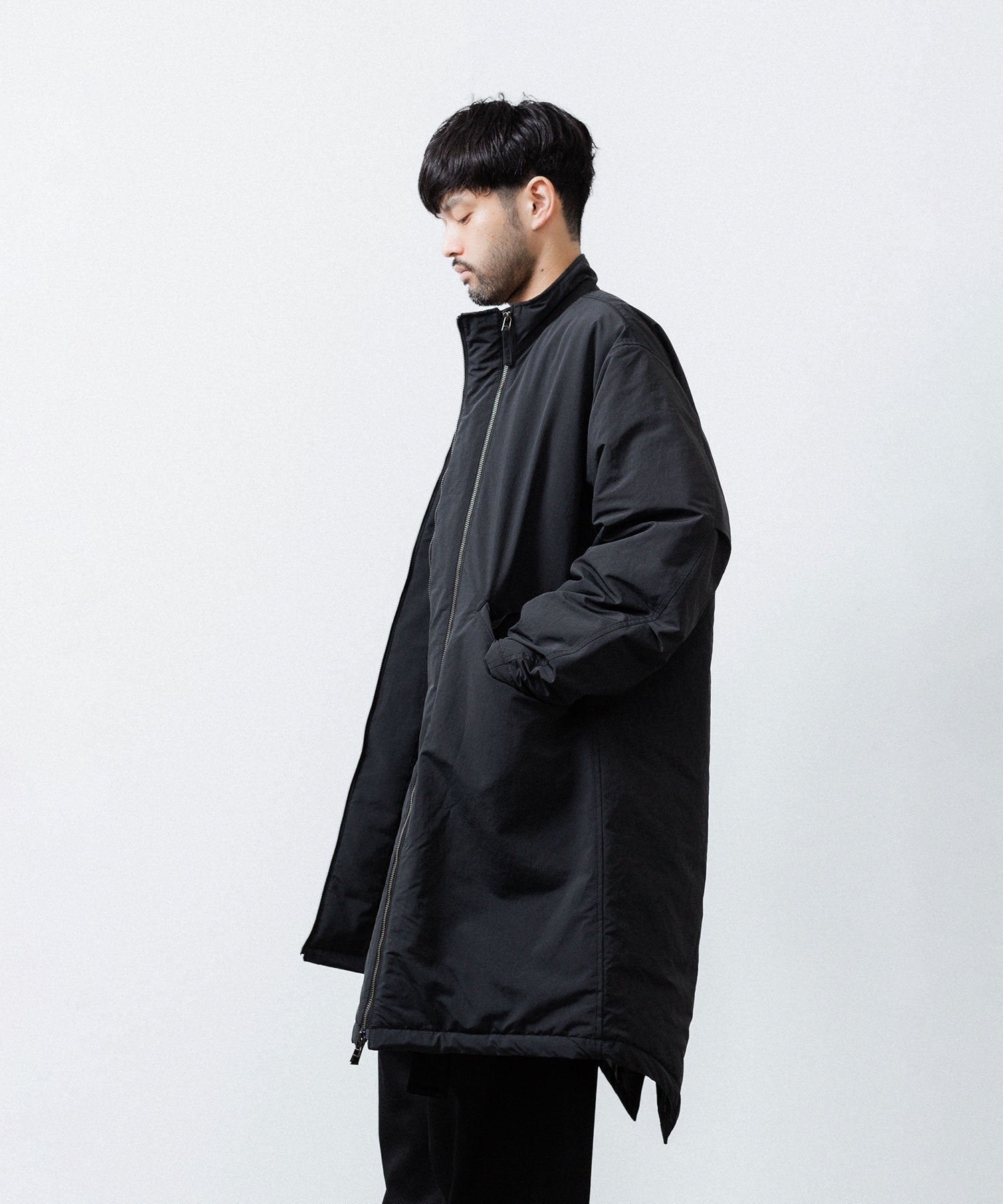 UJOH ウジョーのW ZIP FISH TAIL FIELD COATのBLACK公式通販サイトsession福岡セレクトショップ