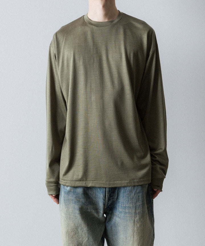 【INTÉRIM】    EXTRA FINE MERINO WOOL JERSEY L/S TEE - SAGE