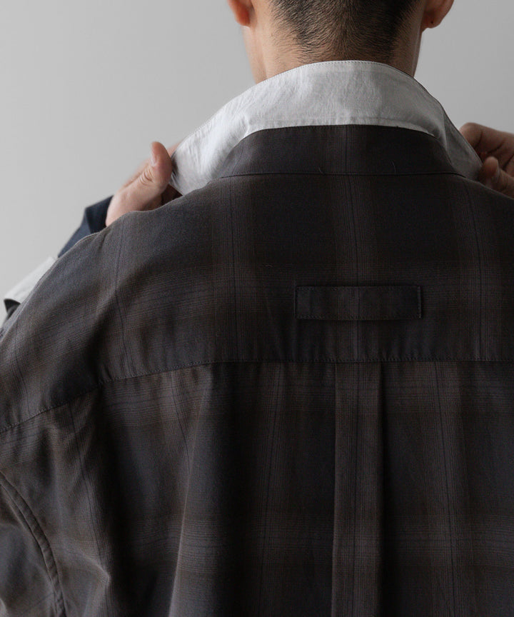stein(シュタイン)のOVERSIZED LAYERED SHIRTのOMBRE CHECK（KHAKI）公式通販サイトsession福岡セレクトショップ