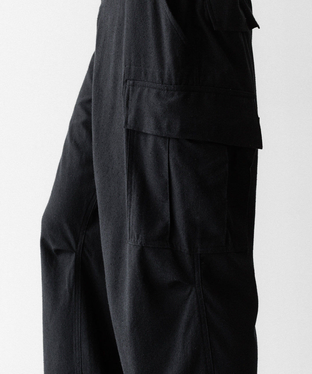 INTÉRIM インテリムのSILK NOIL JANGLE FATIGUE TROUSERのBLACK 公式通販サイトsession福岡セレクトショップ