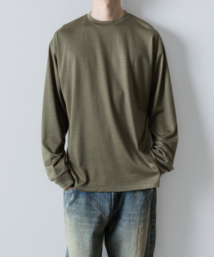 【INTÉRIM】    EXTRA FINE MERINO WOOL JERSEY L/S TEE - SAGE