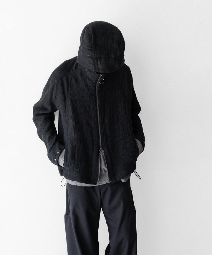 OPPOSE DUALITY オポーズデュアリティのSHORT PARKA LINENのBLACK 公式通販サイトsession福岡セレクトショップ