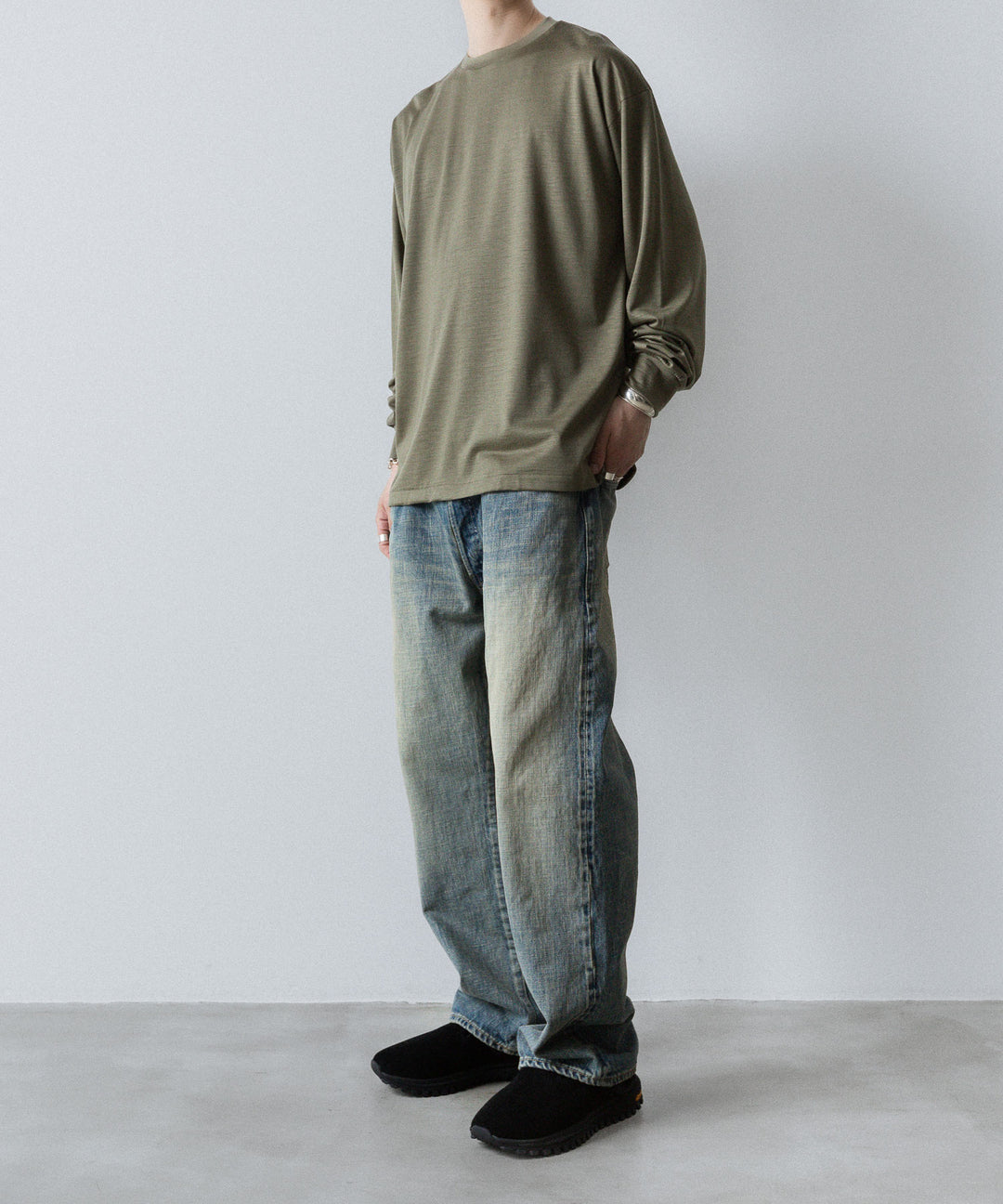 【INTÉRIM】    EXTRA FINE MERINO WOOL JERSEY L/S TEE - SAGE