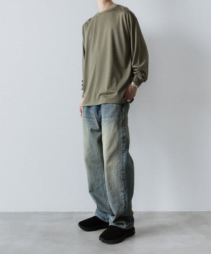【INTÉRIM】    EXTRA FINE MERINO WOOL JERSEY L/S TEE - SAGE