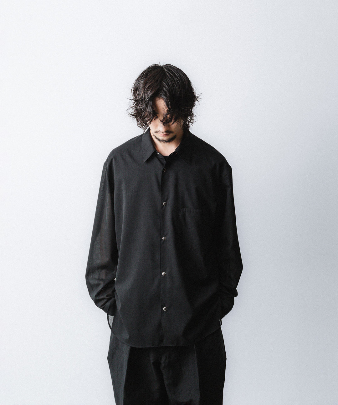 phebus- フィーバスのWOOL POLY TROPICAL SHIRTのBLACK公式通販サイトsession福岡セレクトショップ