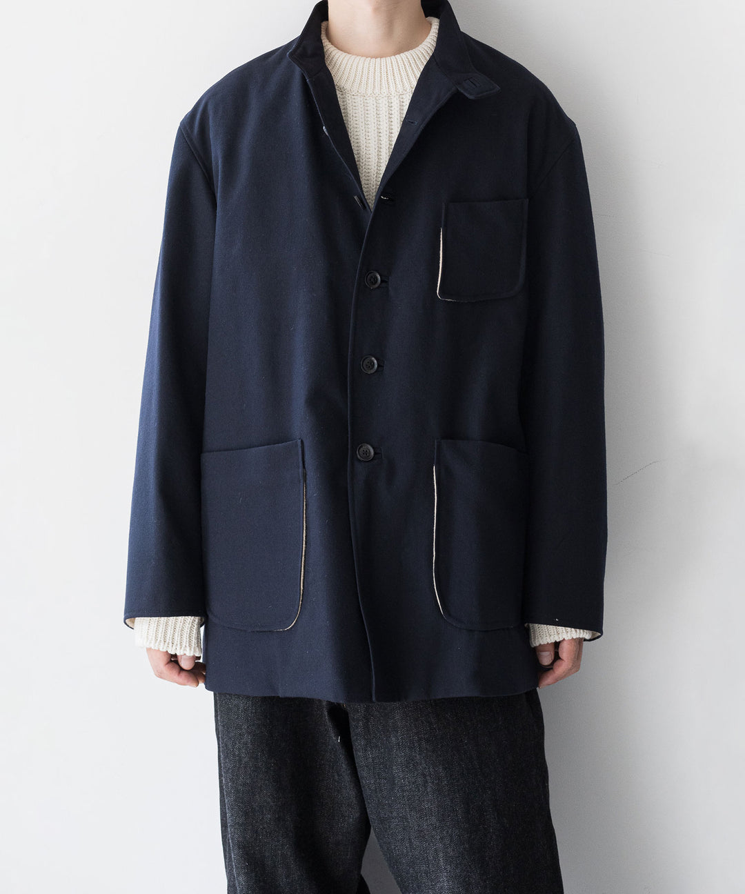 INTÉRIM(インテリム)の23AWコレクションMILITARY WOOL SERGE FORESTIEREのNAVY