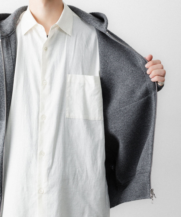 ssstein(シュタイン)のSUPER FINE WOOL MILLED KNIT HOOD JACKET - GREYの公式通販サイトsession福岡セレクトショップ
