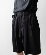 画像をギャラリービューアに読み込む, ssstein(シュタイン)のWIDE EASY SHORT TROUSERS - BLACKの公式通販サイトsession福岡セレクトショップ
