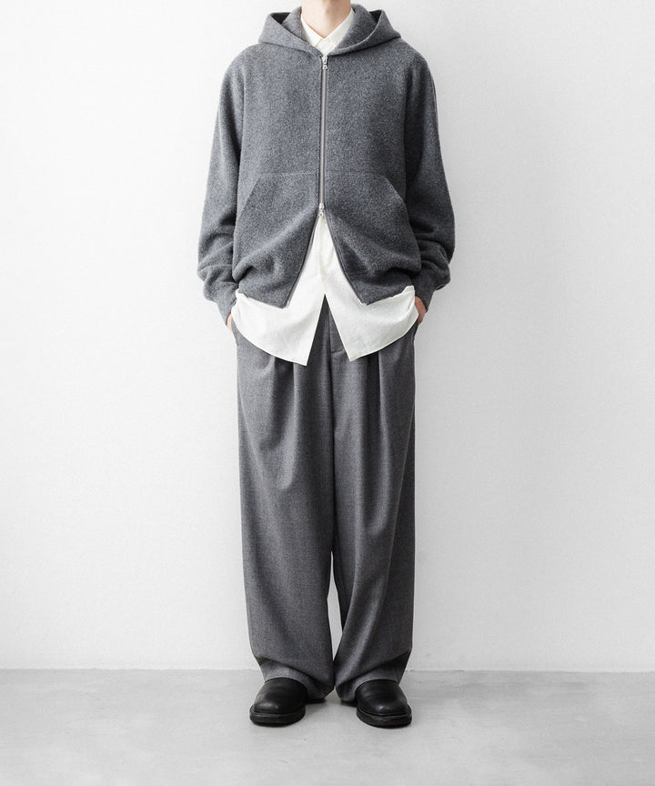 ssstein(シュタイン)のSUPER FINE WOOL MILLED KNIT HOOD JACKET - GREYの公式通販サイトsession福岡セレクトショップ