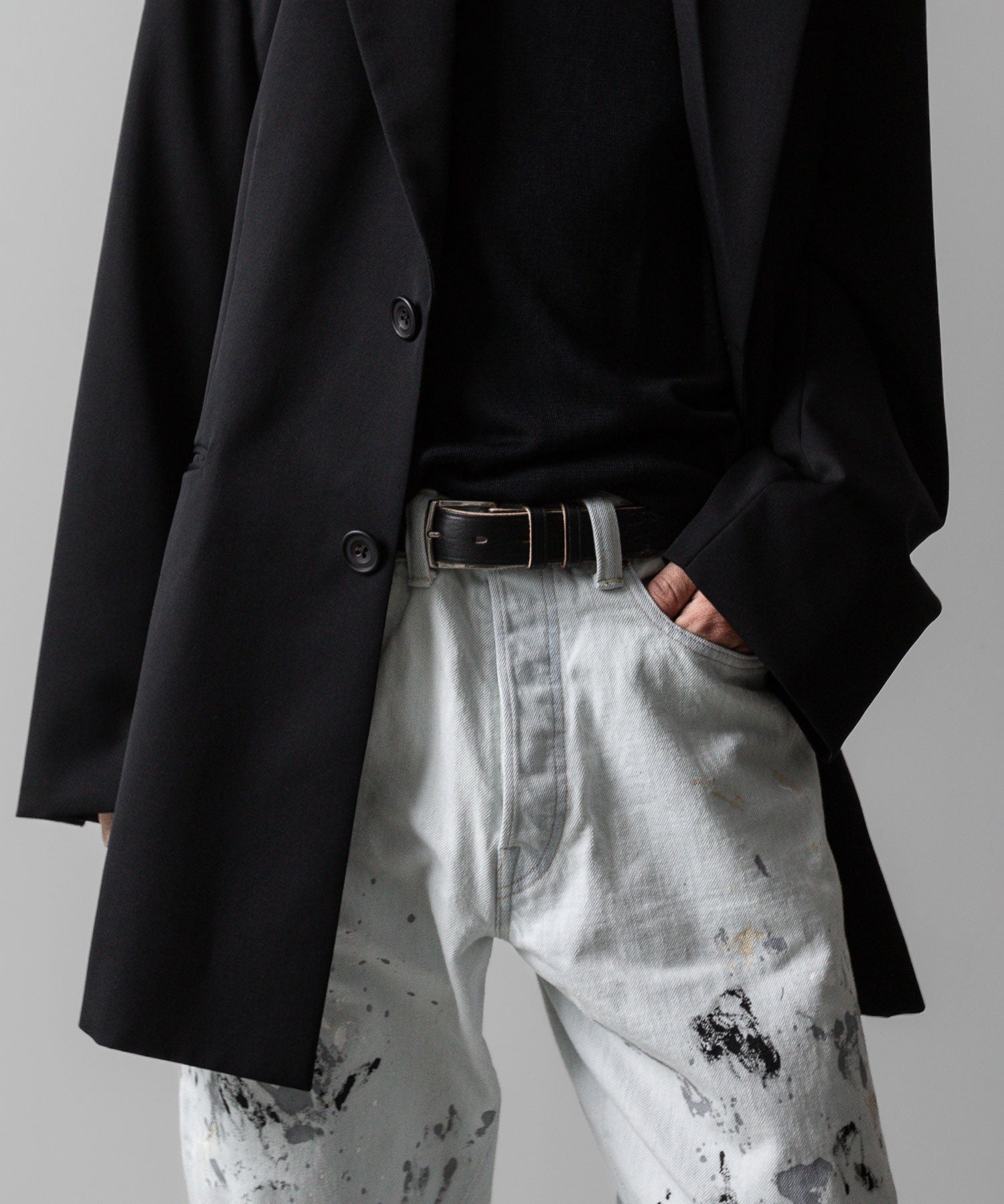 【INTÉRIM】MILK PAINT WWII 1943 HEAVY KIBATA SHUTTLE DENIM JEANS - P.B.WHITE