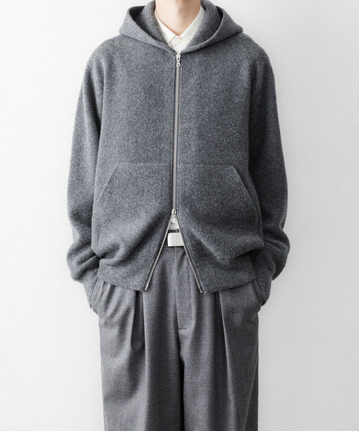 ssstein(シュタイン)のSUPER FINE WOOL MILLED KNIT HOOD JACKET - GREYの公式通販サイトsession福岡セレクトショップ