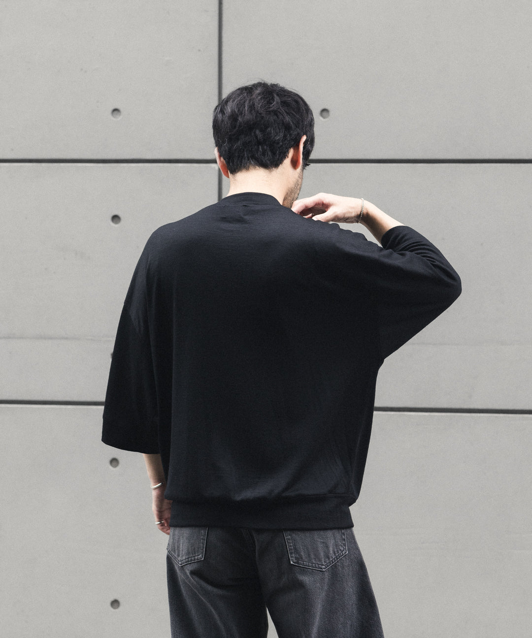 WWW - WRAPINKNOT wool wearのS/S BLOUSING TOPSのBLACK 公式通販サイトsession福岡セレクトショップ