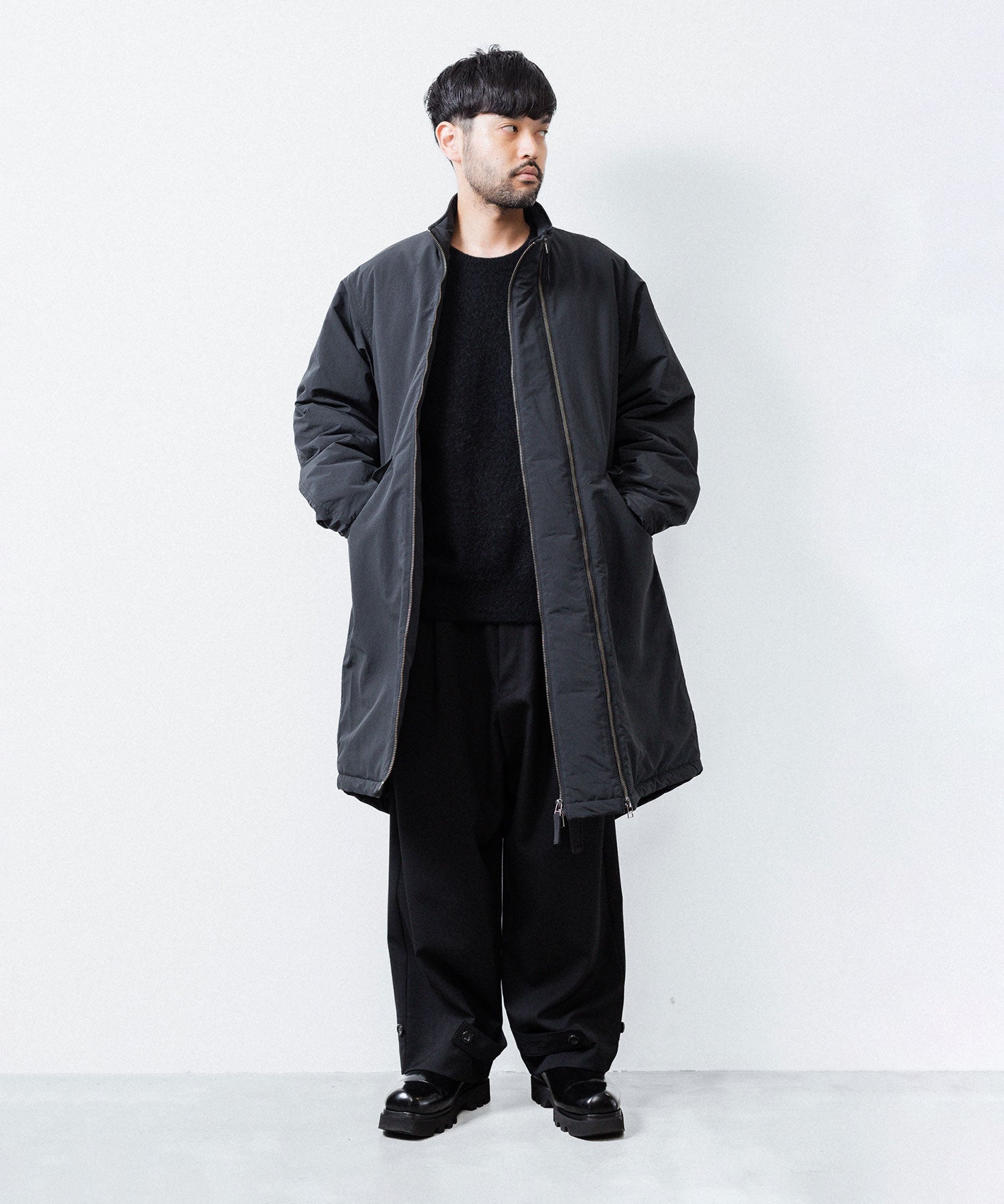 UJOH ウジョーのW ZIP FISH TAIL FIELD COATのBLACK公式通販サイトsession福岡セレクトショップ