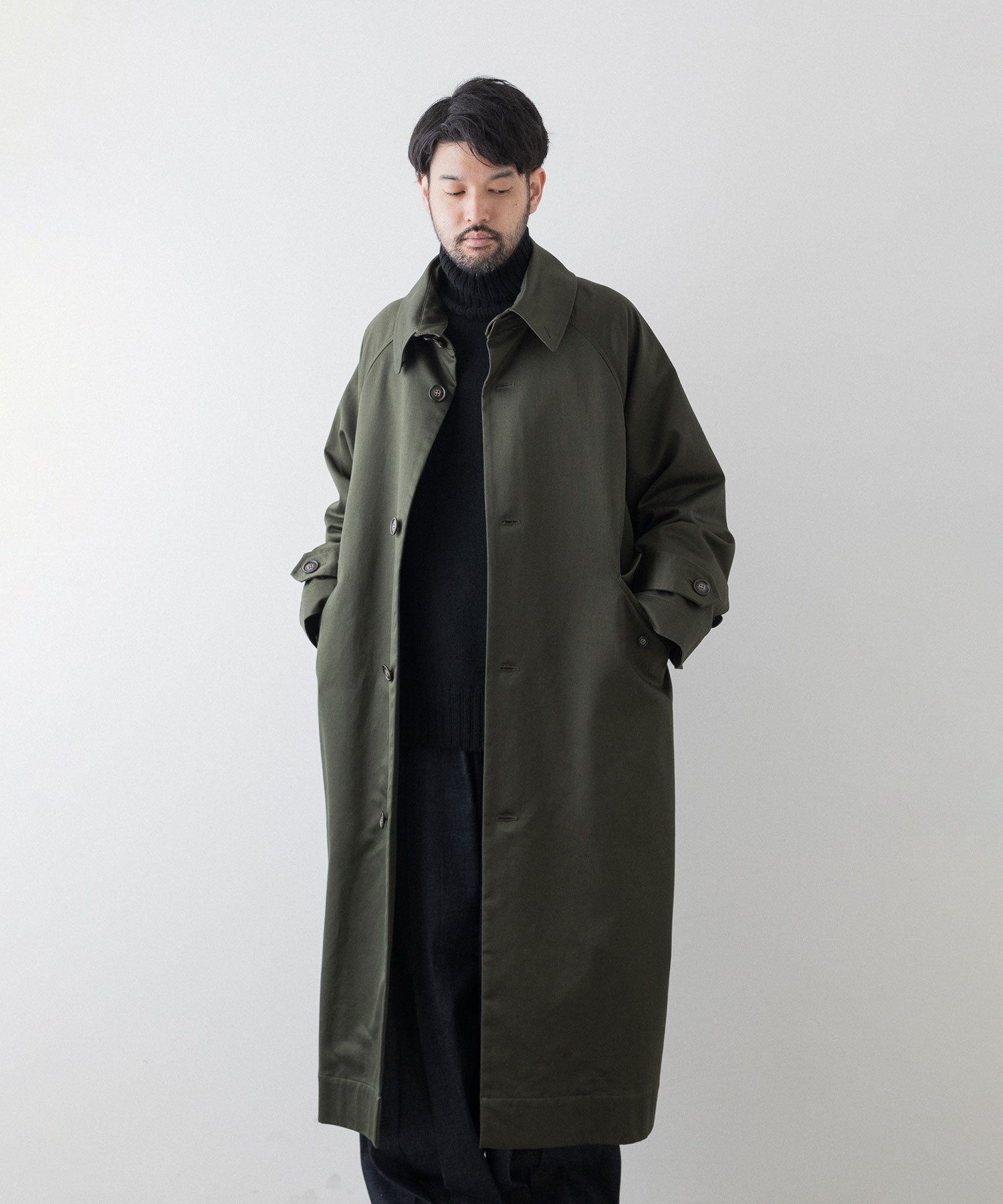 Rich I / リッチアイ】【 Rich I 】GENTLE [BAL COLLAR COAT] - KHAKI