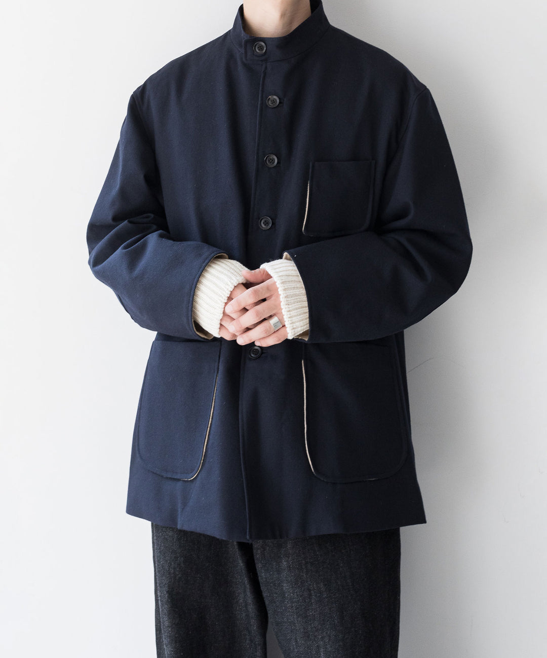INTÉRIM(インテリム)の23AWコレクションMILITARY WOOL SERGE FORESTIEREのNAVY