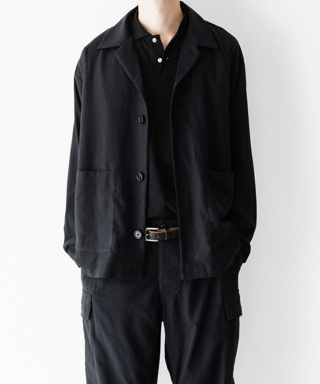 INTÉRIM インテリムのSILK NOIL JANGLE FATIGUE TROUSERのBLACK 公式通販サイトsession福岡セレクトショップ