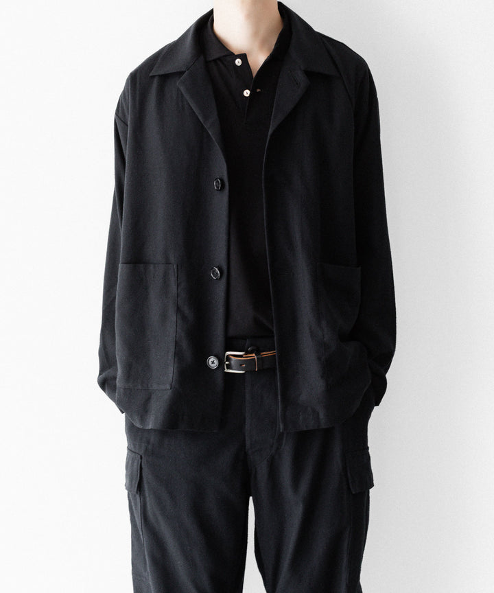 INTÉRIM インテリムのSILK NOIL JANGLE FATIGUE TROUSERのBLACK 公式通販サイトsession福岡セレクトショップ