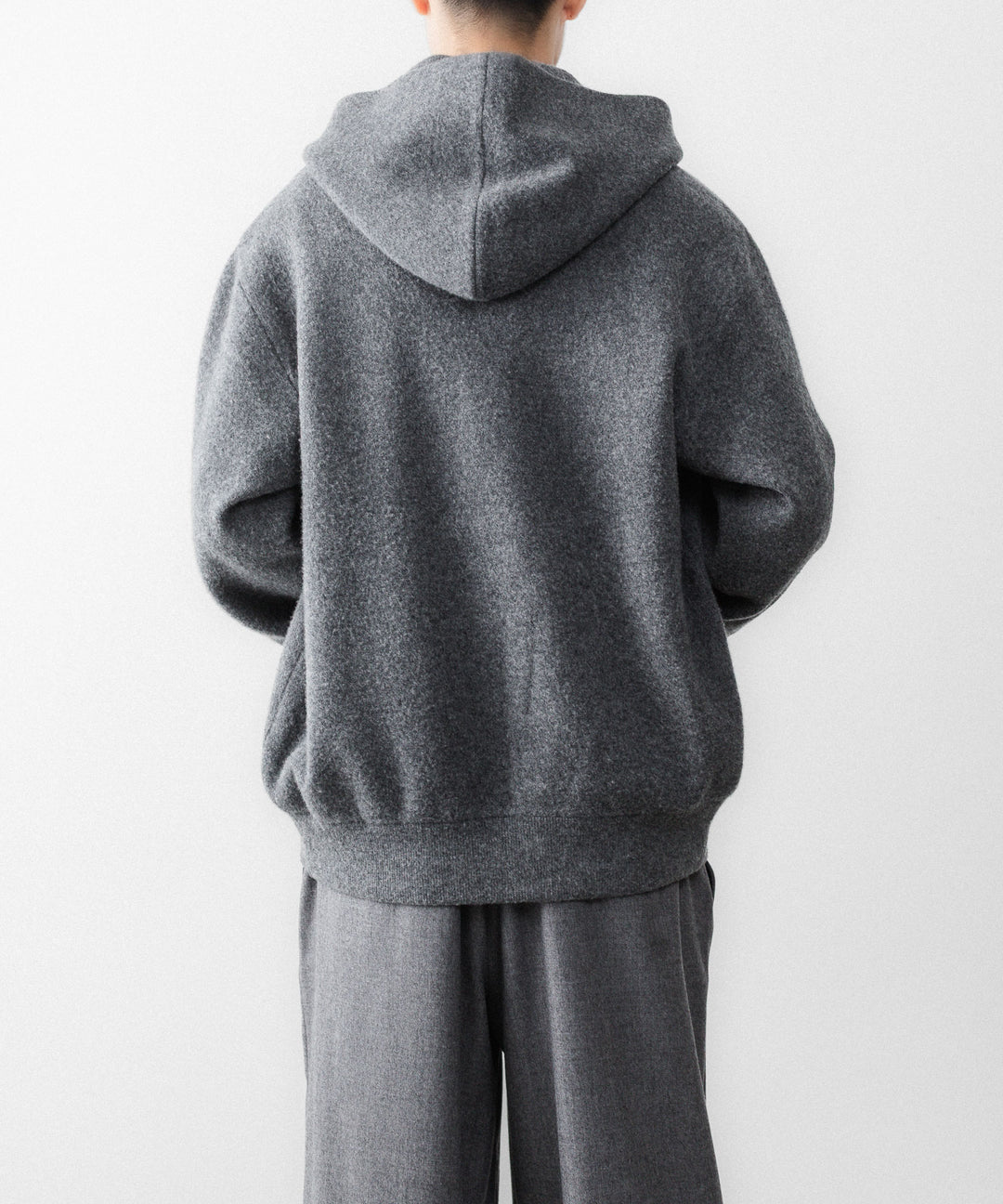 ssstein(シュタイン)のSUPER FINE WOOL MILLED KNIT HOOD JACKET - GREYの公式通販サイトsession福岡セレクトショップ