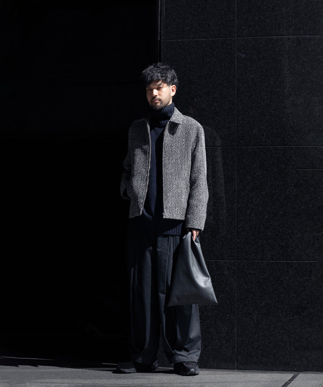 INTÉRIM インテリム 23AW LIMITED BIG DOT DONEGAL HARRINGTON JACKET - GRAY DOTS sessionセッション福岡セレクトショップ 公式通販サイト