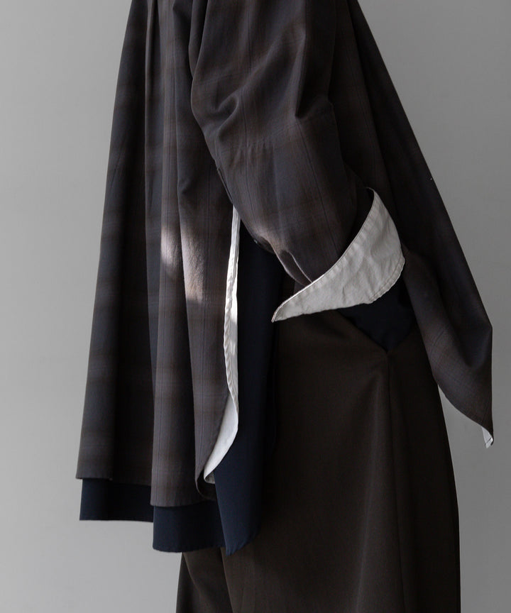 stein(シュタイン)のOVERSIZED LAYERED SHIRTのOMBRE CHECK（KHAKI）公式通販サイトsession福岡セレクトショップ