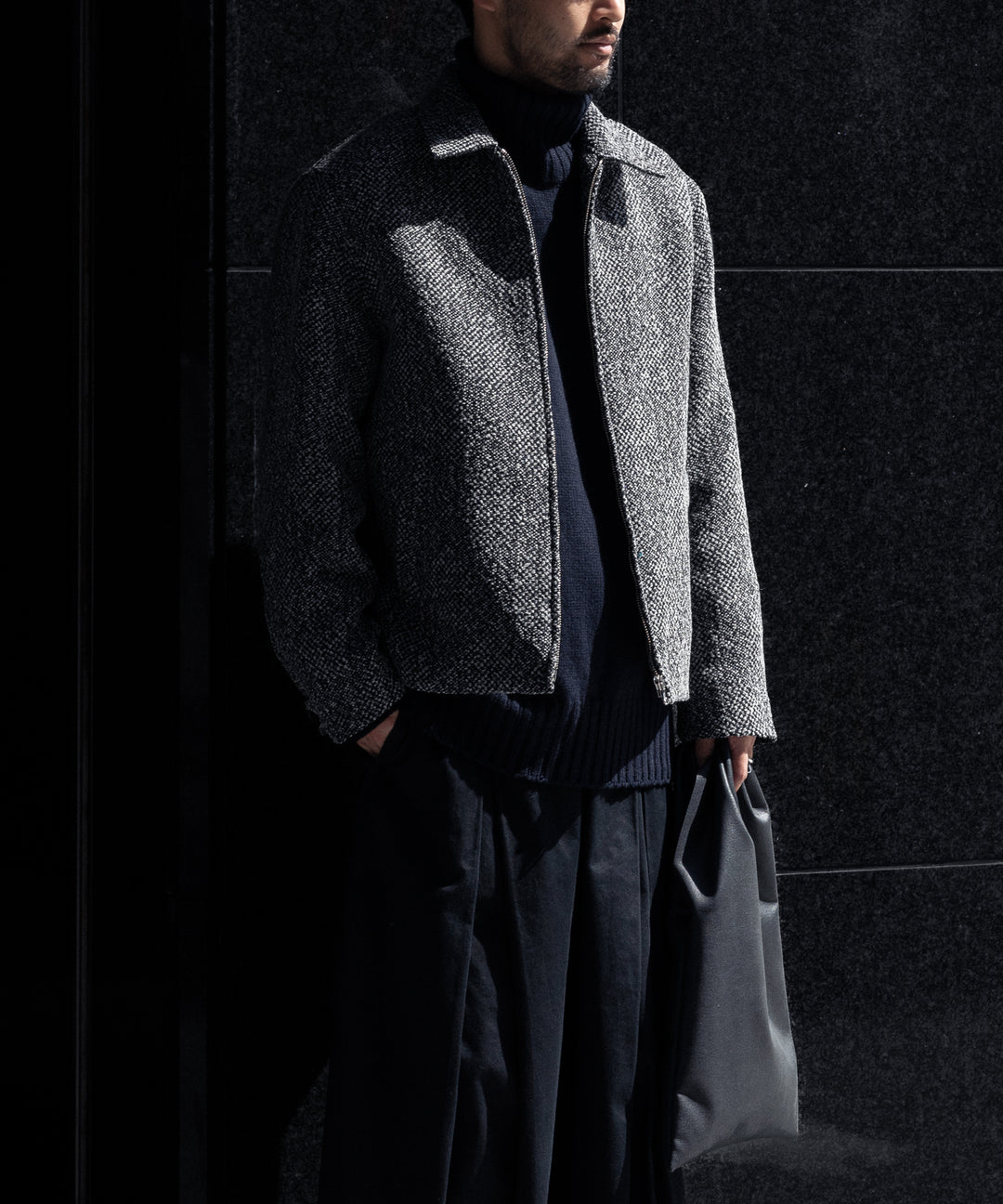 INTÉRIM インテリム 23AW LIMITED BIG DOT DONEGAL HARRINGTON JACKET - GRAY DOTS sessionセッション福岡セレクトショップ 公式通販サイト