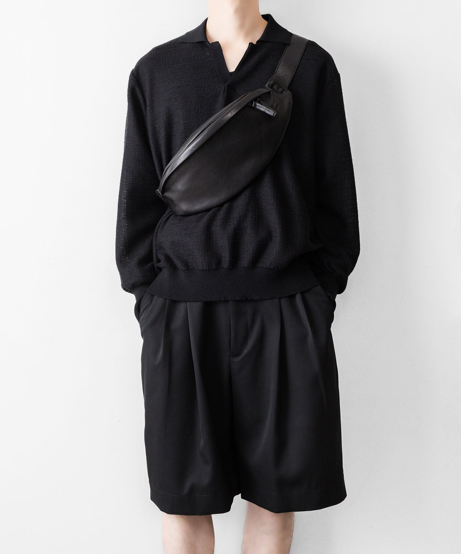 トップス ssstein 26SS SLUB COTTON KNIT SKIPPER LS ssstein / シュタイン】SLUB COTTON KNIT SKIPPER LS - BLACK | 公式