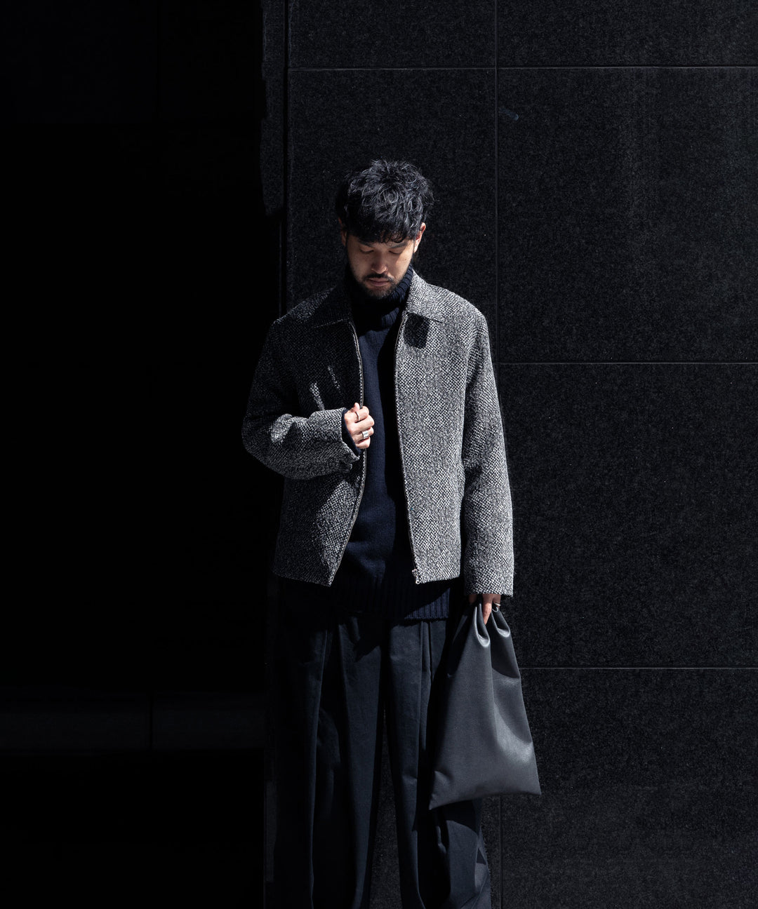 INTÉRIM インテリム 23AW LIMITED BIG DOT DONEGAL HARRINGTON JACKET - GRAY DOTS sessionセッション福岡セレクトショップ 公式通販サイト