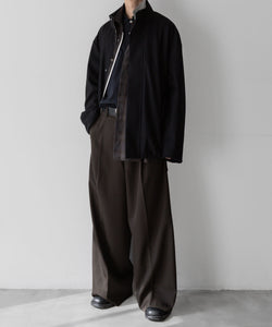 stein(シュタイン)の23AWコレクションMELTON STAND COLLAR ZIP SHORT JACKETのDARK NAVY