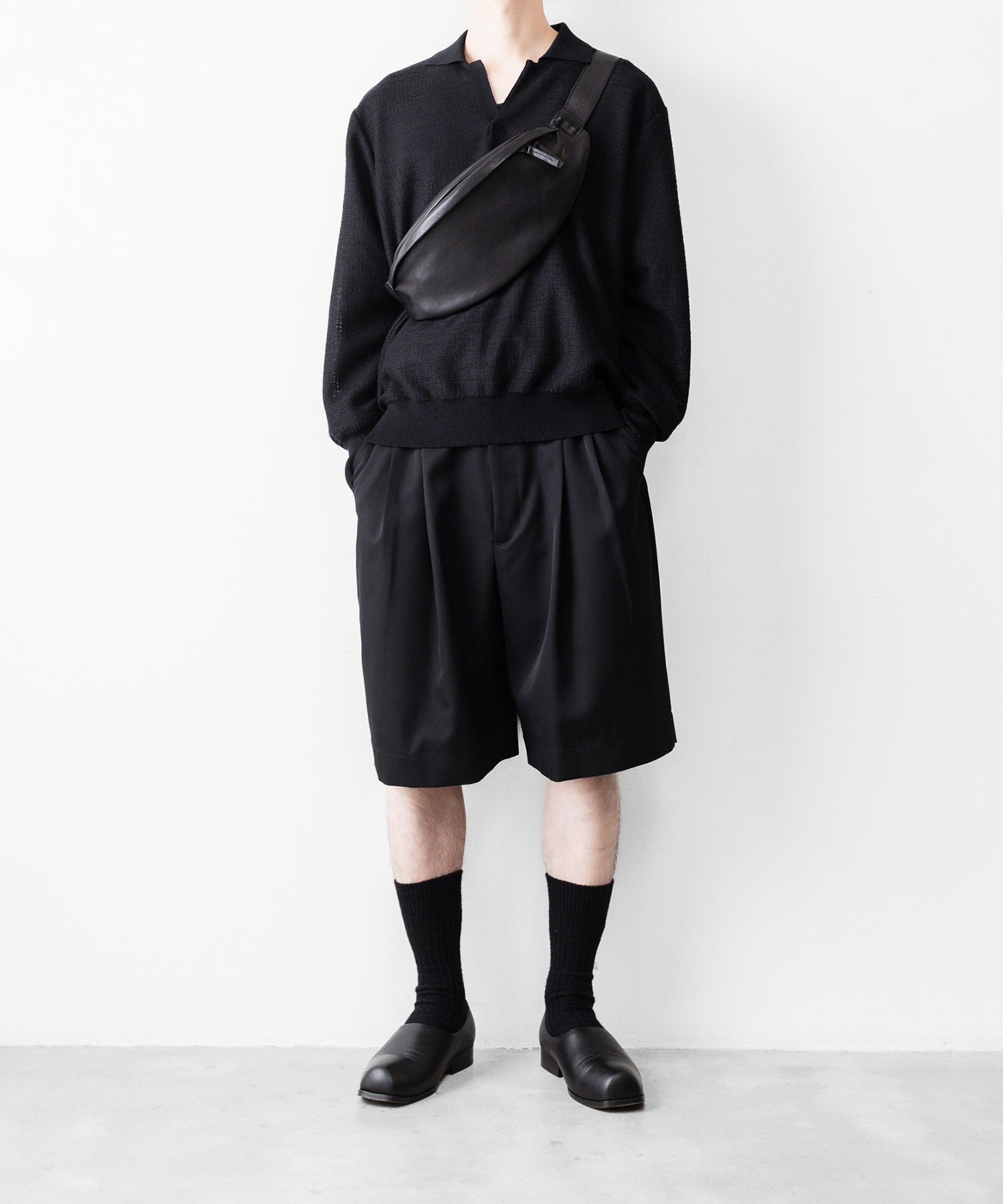 ssstein / シュタイン】SLUB COTTON KNIT SKIPPER LS - BLACK | 公式