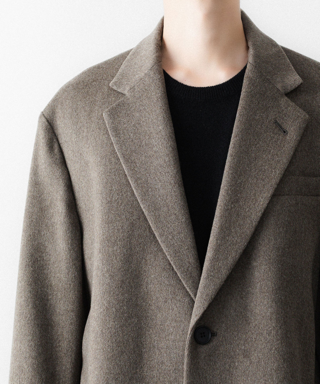【ssstein】WOOL DOESKIN HALF COAT - TAUPE