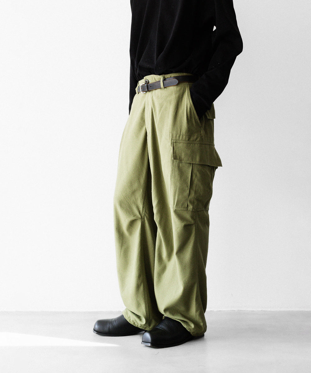 INTÉRIM - インテリムのSILK NOIL JANGLE FATIGUE TROUSER のOLIVE公式通販サイトsession福岡セレクトショップ