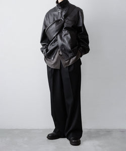 ssstein / シュタイン】COW LEATHER VINTAGE ZIP JACKET - BLACK
