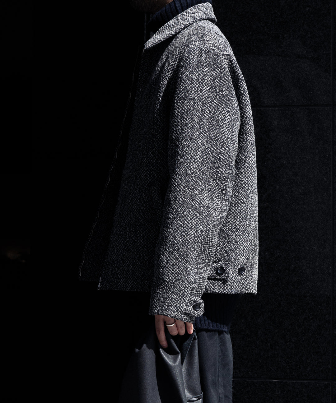 INTÉRIM インテリム 23AW LIMITED BIG DOT DONEGAL HARRINGTON JACKET - GRAY DOTS sessionセッション福岡セレクトショップ 公式通販サイト