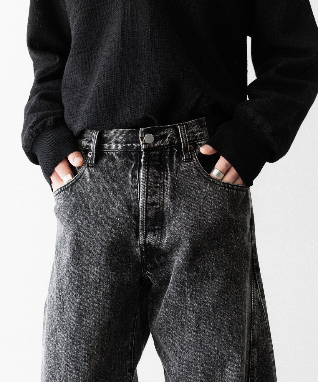 ssstein×UMBRO(シュタイン×アンブロ)のDEFORMATION WIDE DENIM JEANS - BLACKの公式通販サイトsession福岡セレクトショップ