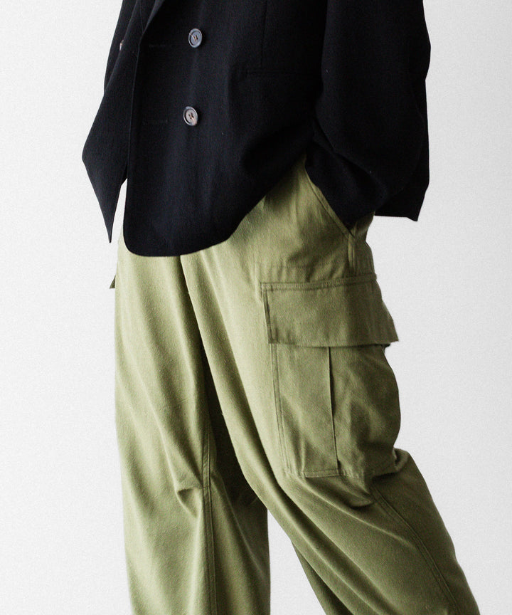 INTÉRIM - インテリムのSILK NOIL JANGLE FATIGUE TROUSER のOLIVE公式通販サイトsession福岡セレクトショップ