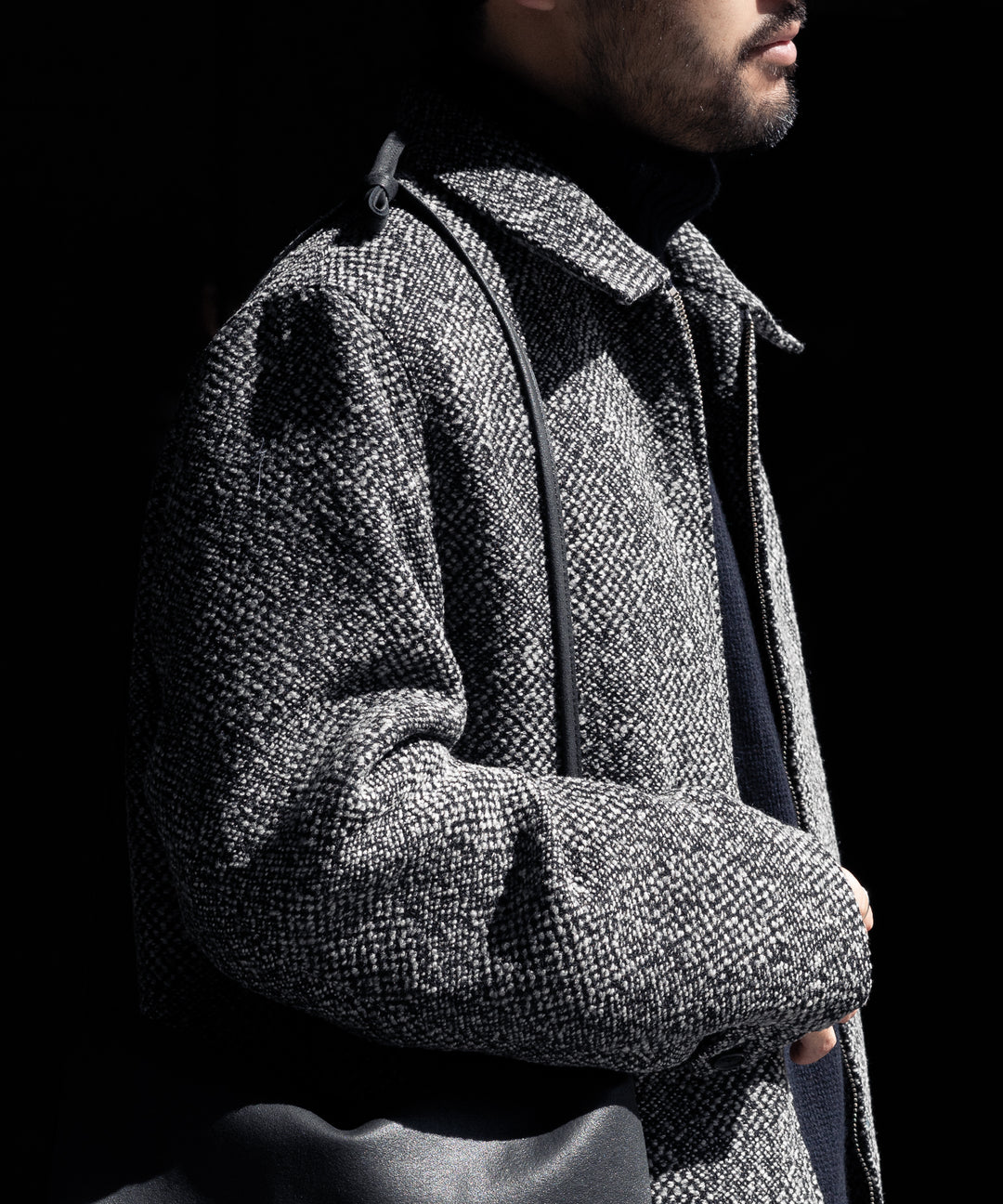 INTÉRIM インテリム 23AW LIMITED BIG DOT DONEGAL HARRINGTON JACKET - GRAY DOTS sessionセッション福岡セレクトショップ 公式通販サイト