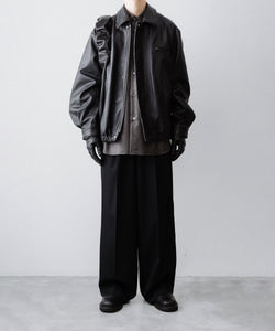 ssstein / シュタイン】COW LEATHER VINTAGE ZIP JACKET - BLACK