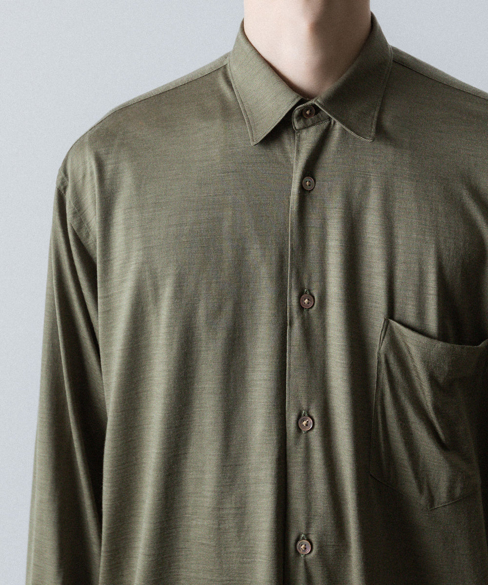INTÉRIM インテリムのEXTRA FINE MERINO WOOL JERSEY L/S REGULAR COLLAR SHIRTのSAGE公式通販サイトsession福岡セレクトショップ