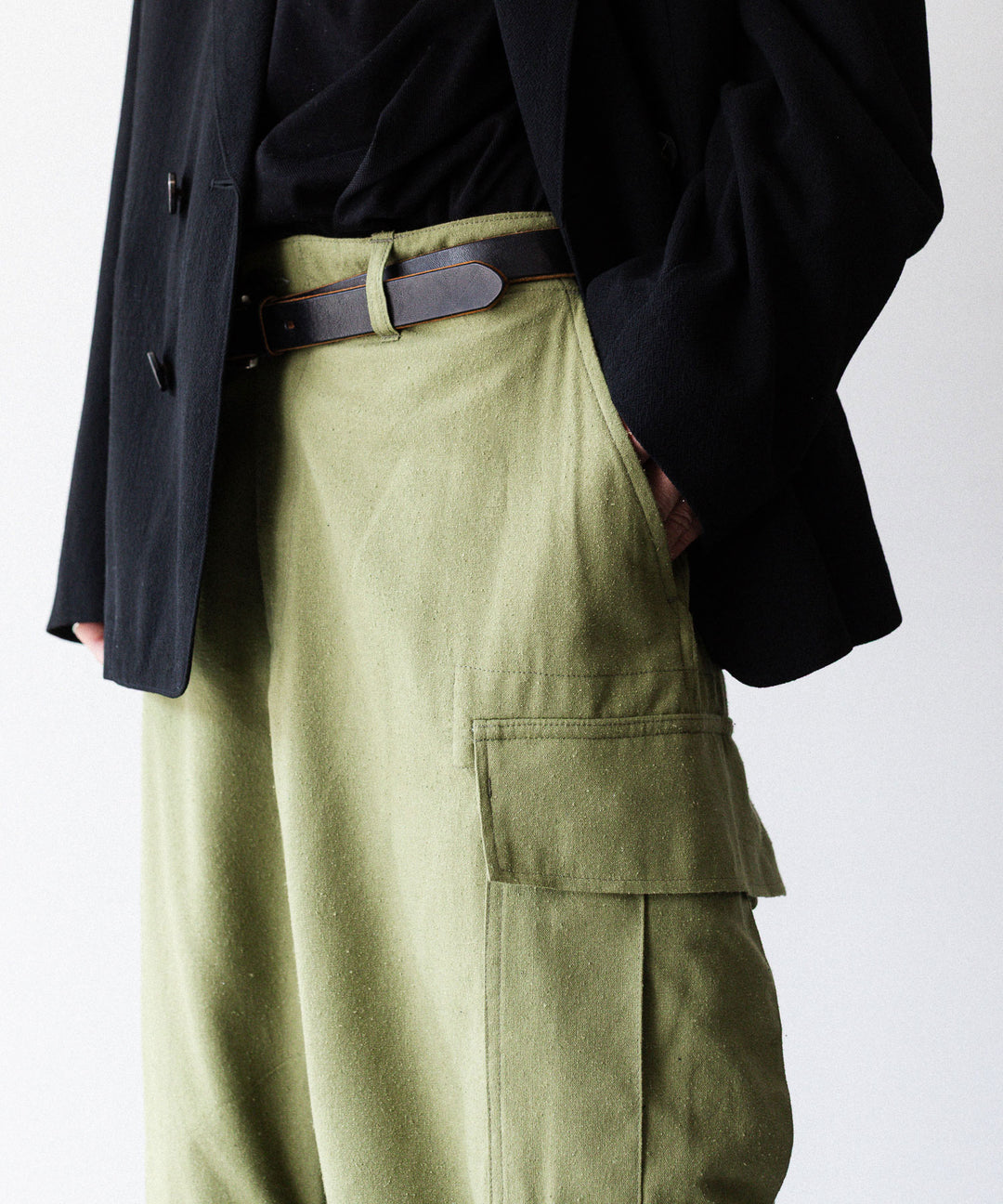 INTÉRIM - インテリムのSILK NOIL JANGLE FATIGUE TROUSER のOLIVE公式通販サイトsession福岡セレクトショップ